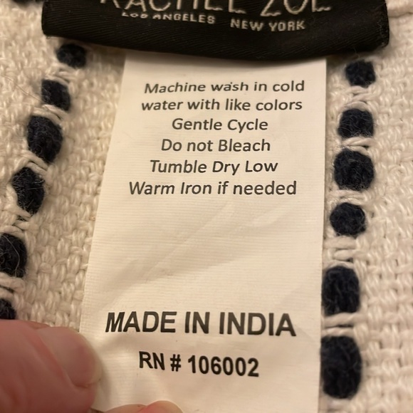 Rachel Zoe Decorative Boho Throw Blanket With Pom Poms - Picture 4 of 6